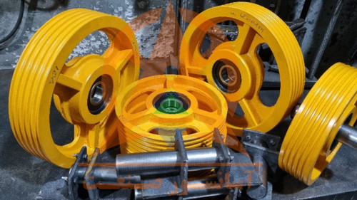 فلکه هرزگرد قطر ۴۰ ، ۴شیار ، شفت قطر ۴۰ ، آسانسور