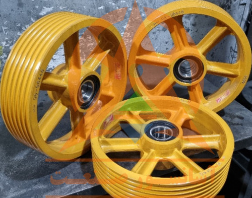 فلکه هرزگرد آسانسور ، قطر ۴۰ ، ۴ شیار ، بکسل ۱۰ ، گام ۱۷